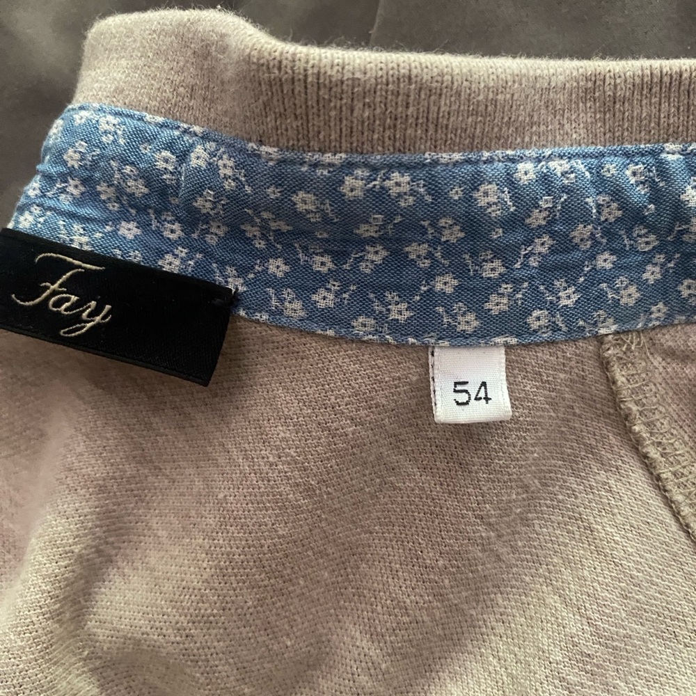 Fay polo golf shirt beige blue trim excellent condition size 54 R. 150 - Picture 7 of 7